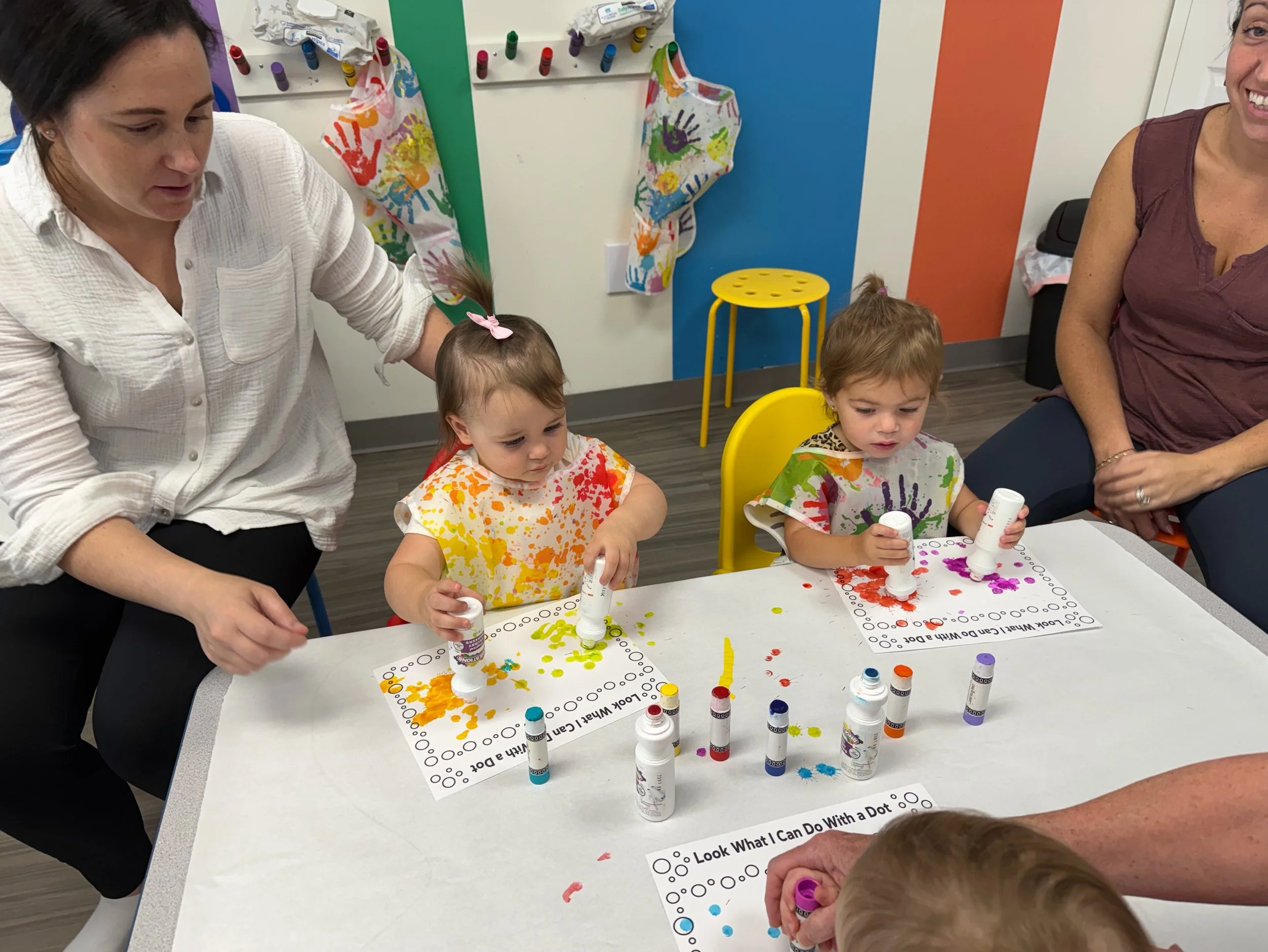 Give a Doodler a dot and see what happens. 🎨

We had so much fun celebrating International Dot Day at Kid Ka-Doodle!

Some stamped.
Some painted.
Some stuck dots everywhere they possibly could. 🟡🟣🟢

This is my favorite part about teaching:
There 