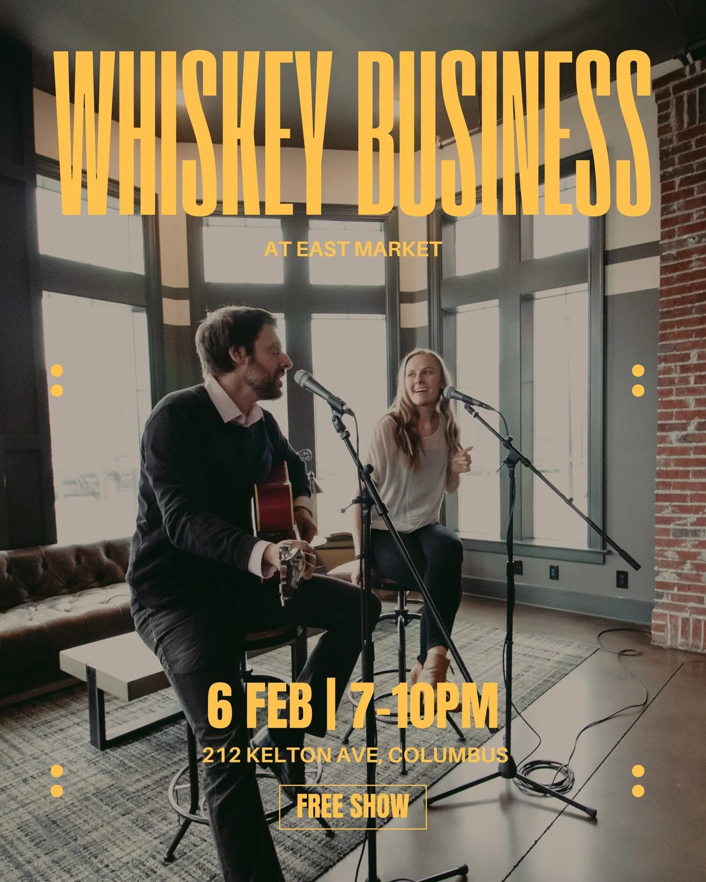 We&rsquo;re back at @eastmarket_cbus this Friday! 🥃🎉 Come grab some food and a drink and let us serenade you. 7-10PM!