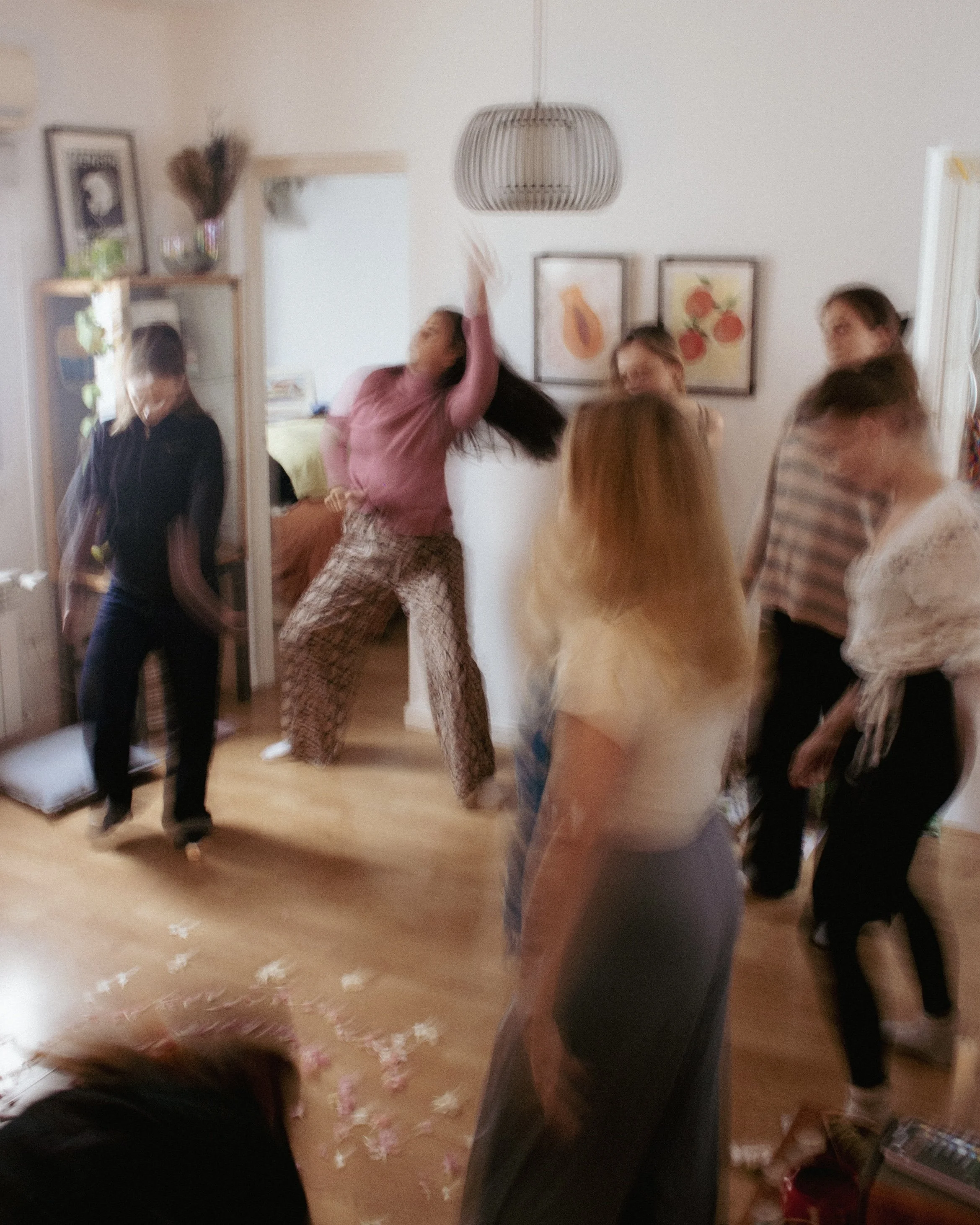 women circle in Madrid in English