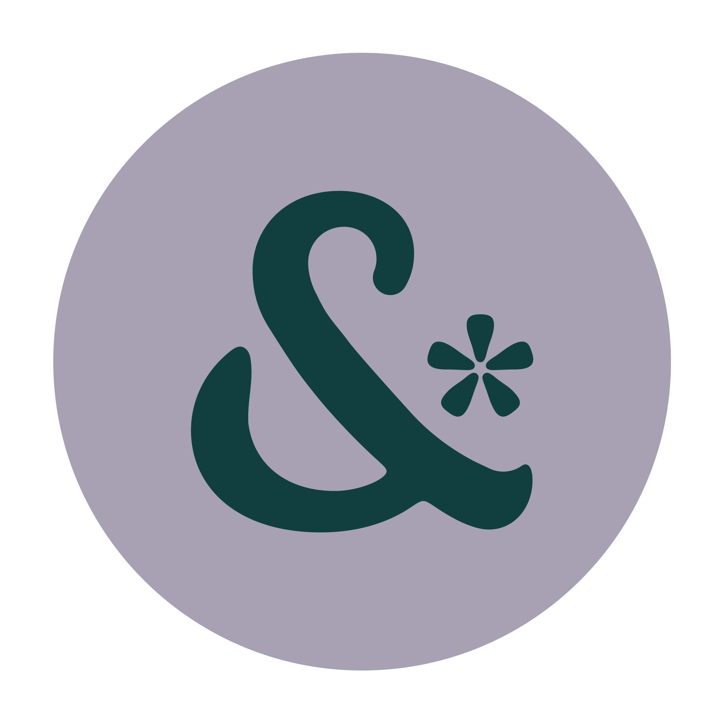 The Type & Thread ampersand submark sits in a soft lavender circle with a small asterisk incorporated into the shape.