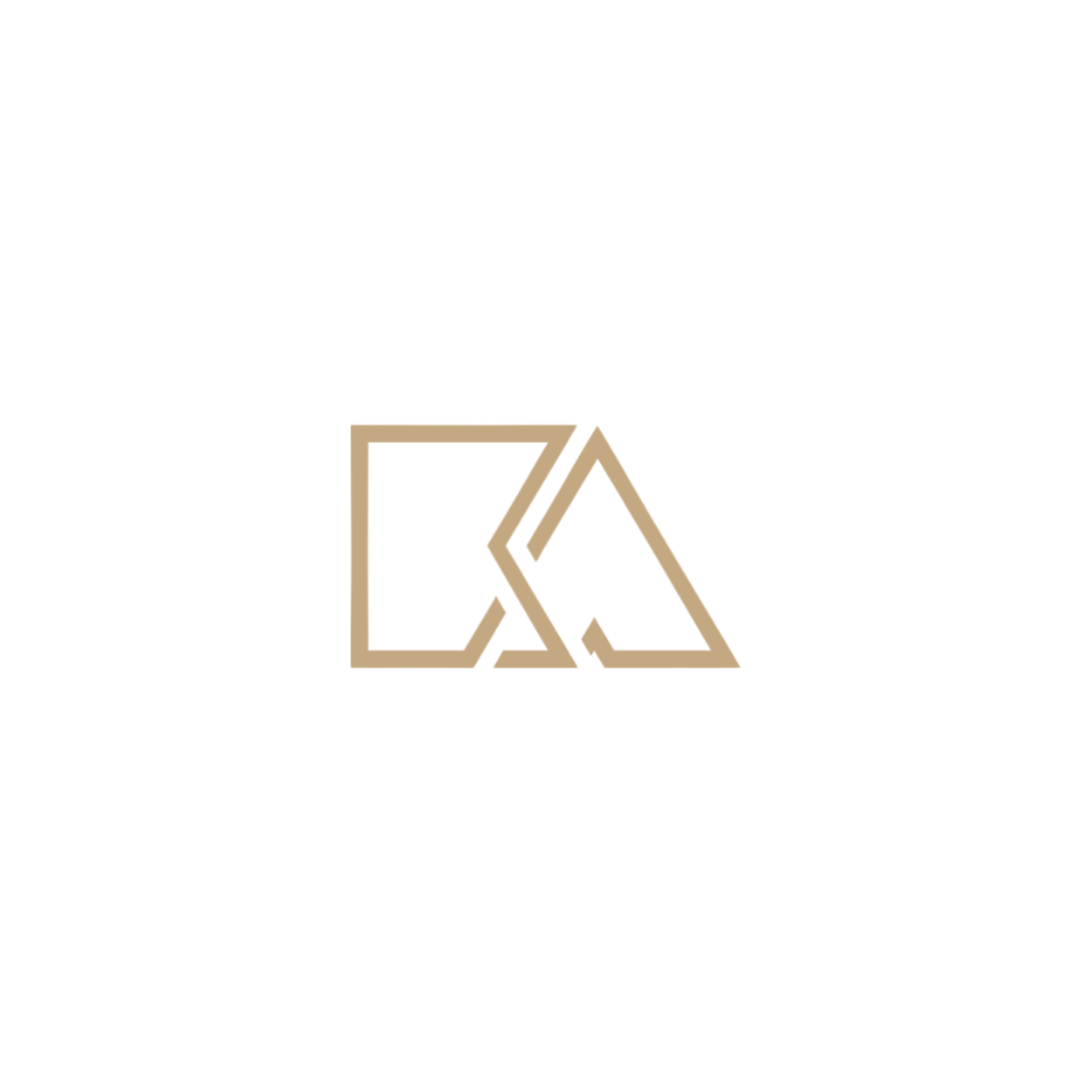 Black background with gold outline geometric logo in the center, featuring a square and triangle intertwined.