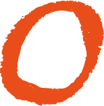 Grand cercle orange sur fond blanc
