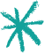 Une étoile à sept branches de couleur turquoise sur un fond blanc