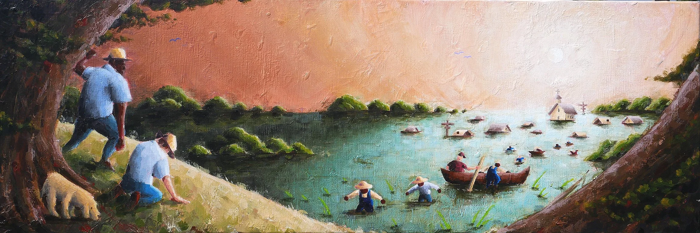 Farm Town Flood (2024)
12" x 36"