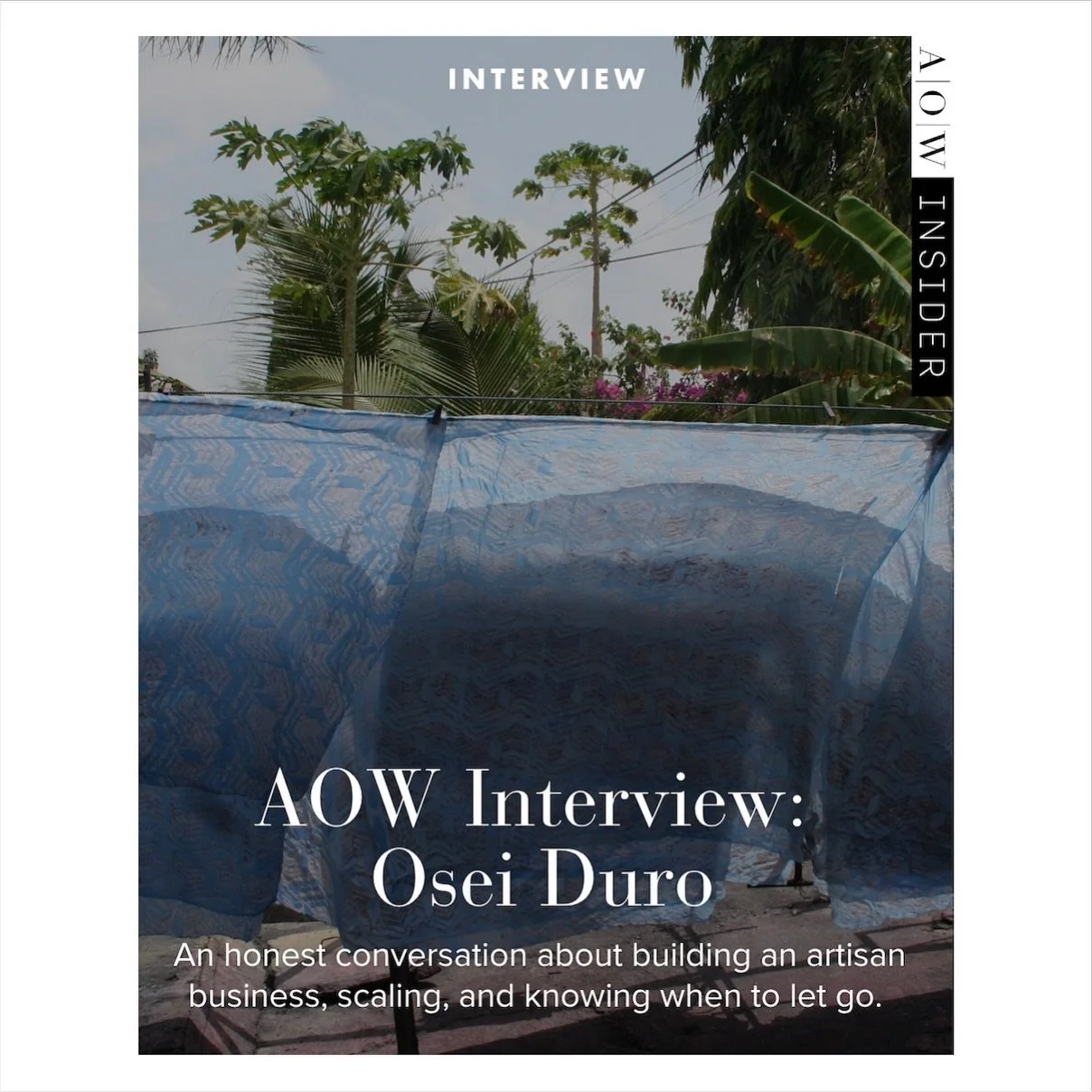 Now live! My latest interview wjth @oseiduro ❤️This month, Molly Keogh, co-founder of @oseiduro alongside her business partner, Maryanne Mathias, shares the thinking behind their recent decision to close their brand&rsquo;s doors. Osei-Duro has alway
