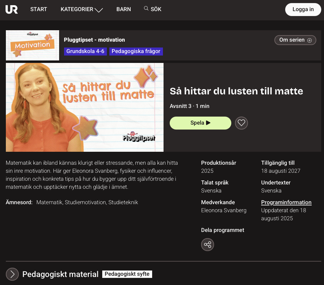 Featured in a short episode aimed to kids on how to find the urge to study mathematics. 