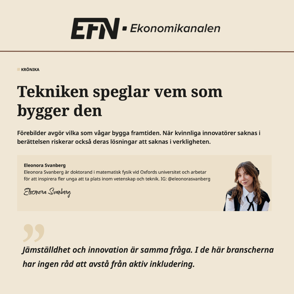 I often write pieces about inclusion in STEM, participating in discussions aimed at policymakers, industry leaders and academic institutions. This piece is about why industry needs to actively work towards inclusion, not only for values, but also for