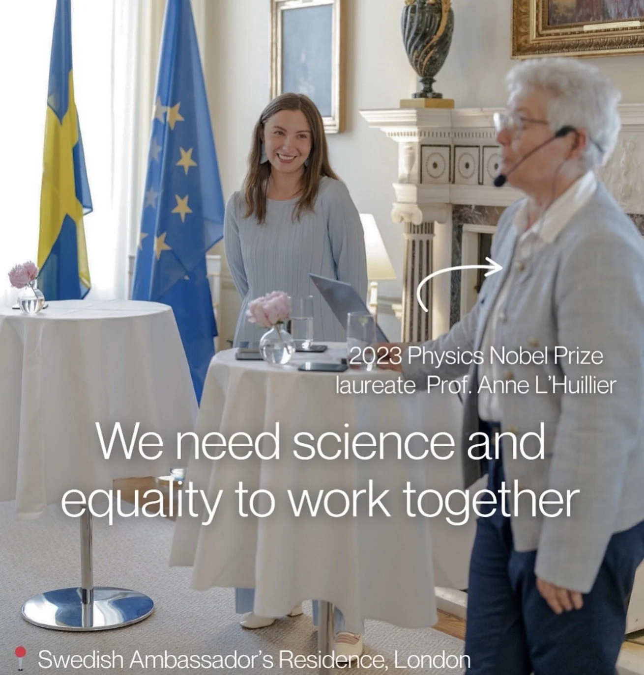 I frequently work with the Swedish Embassy in the UK, and the British Embassy in Sweden, hosting different events and participating in conversations related to the scientific relationship between the two countries.