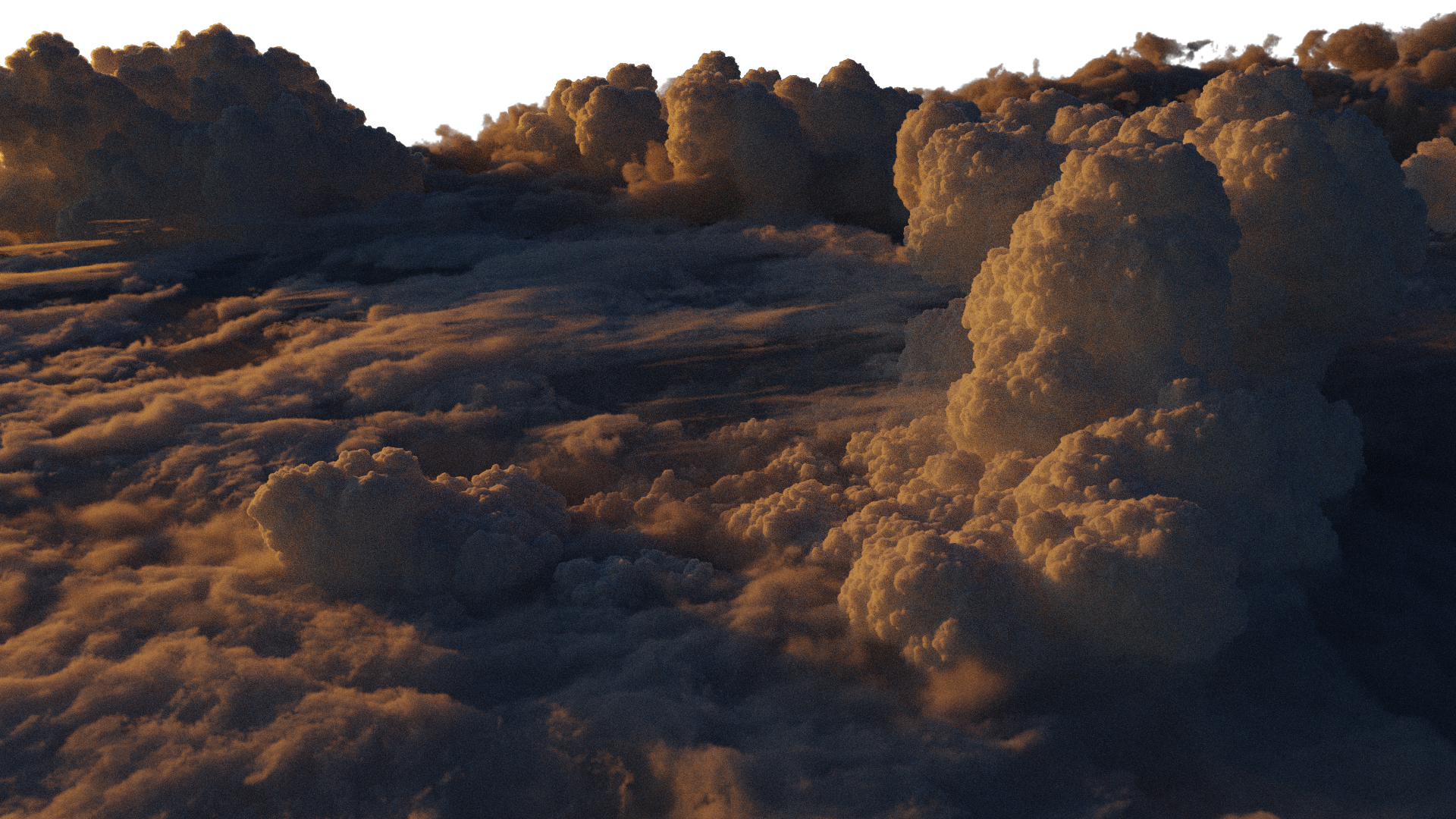 Rendu 3D - Nuages - Clouds, fait entièrement dans Houdini, rendu avec Karma.