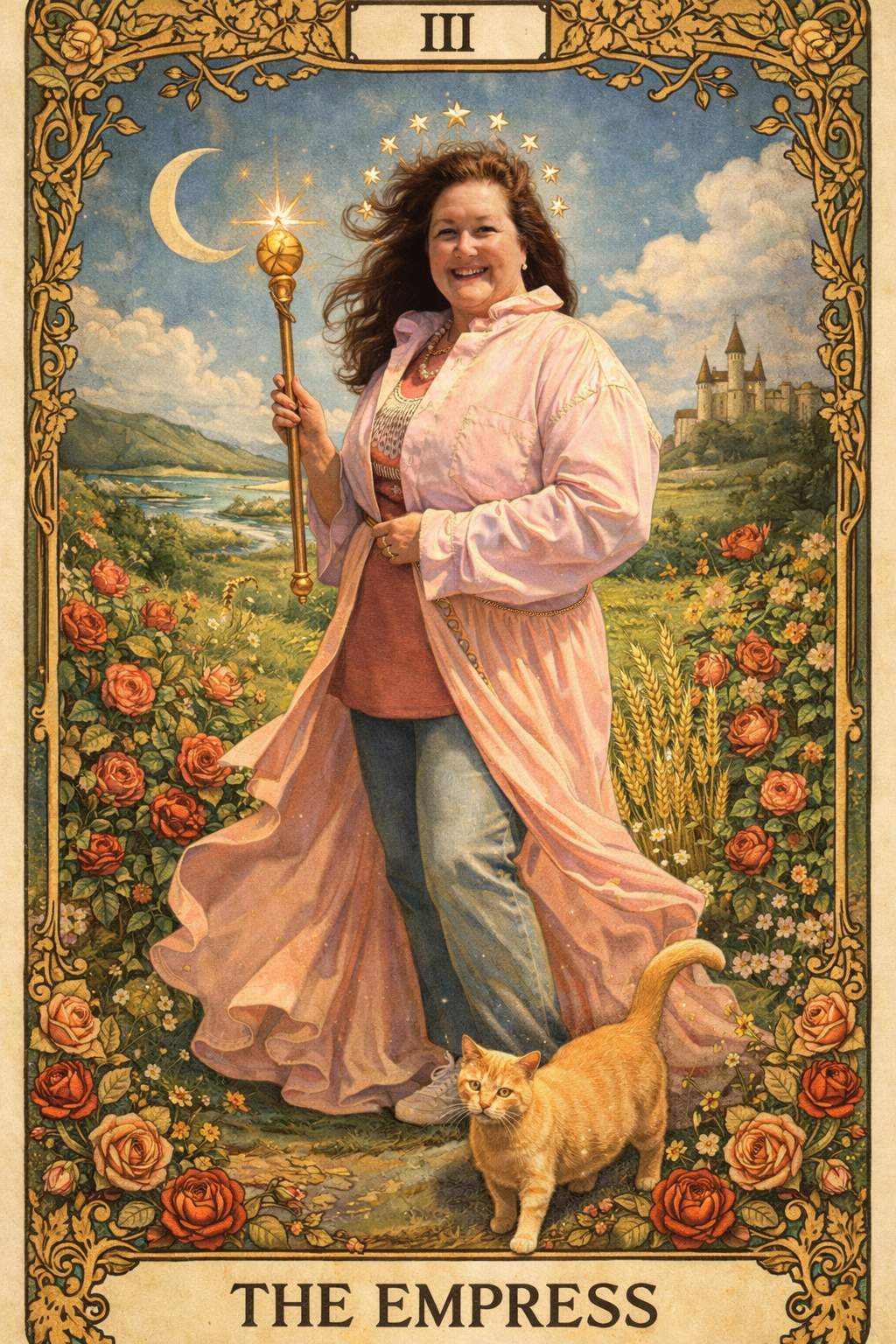An artistic depiction of the designer, Hollye Brown.