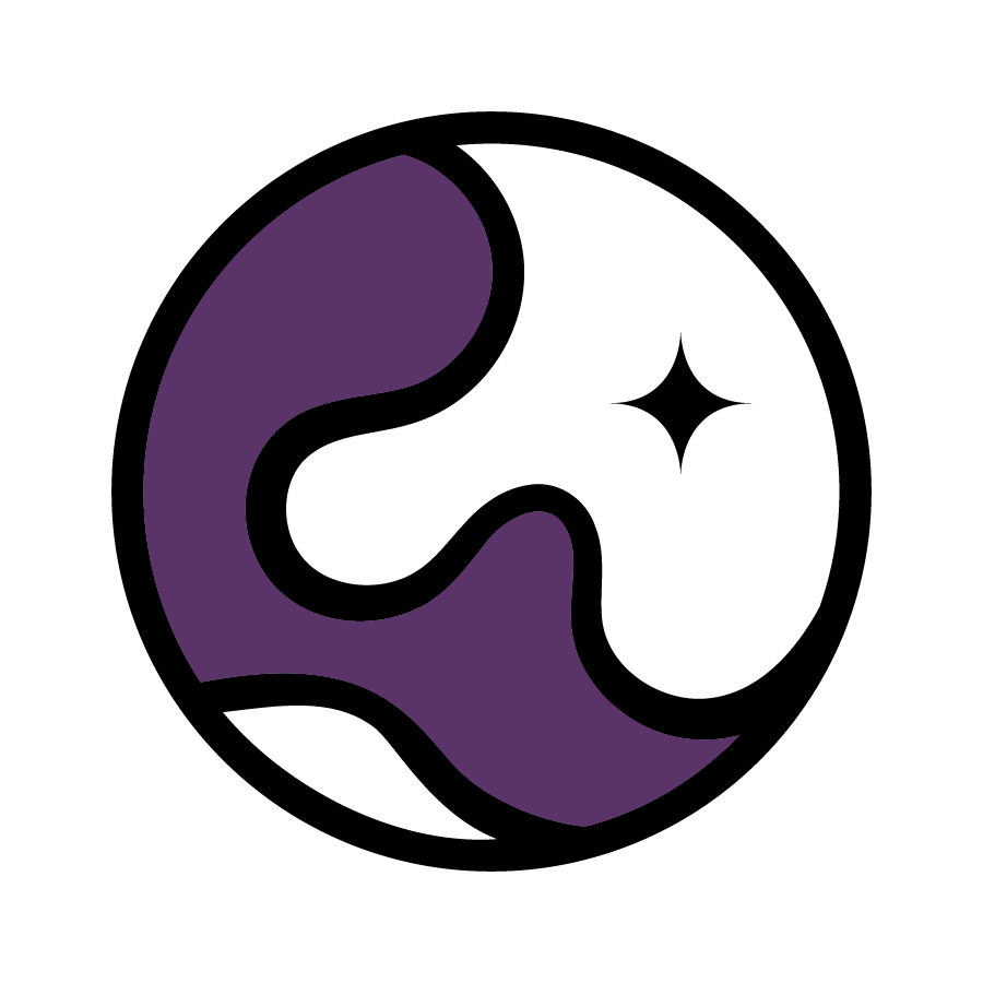 Purple abstract shape on a black background