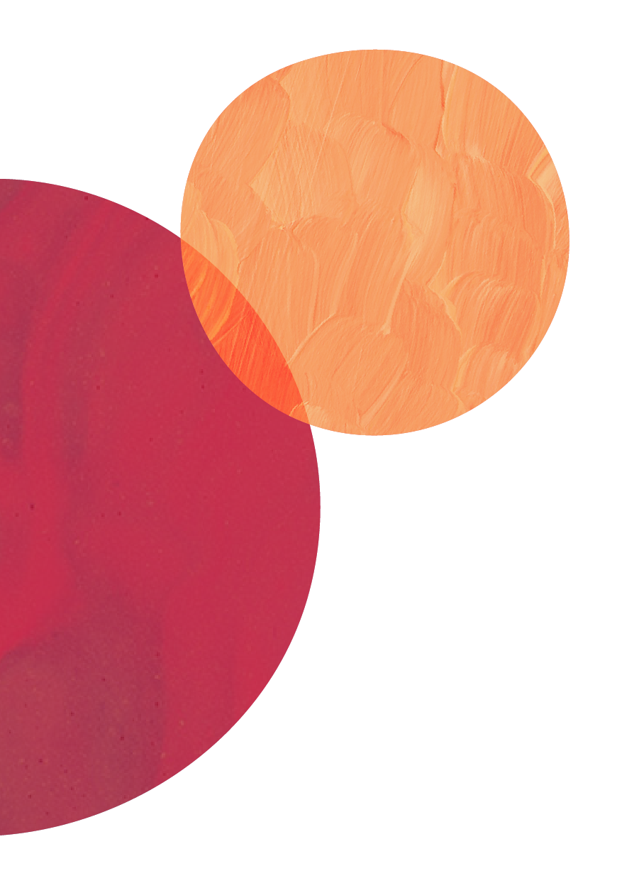 Close-up of two overlapping textured orange and red circles.