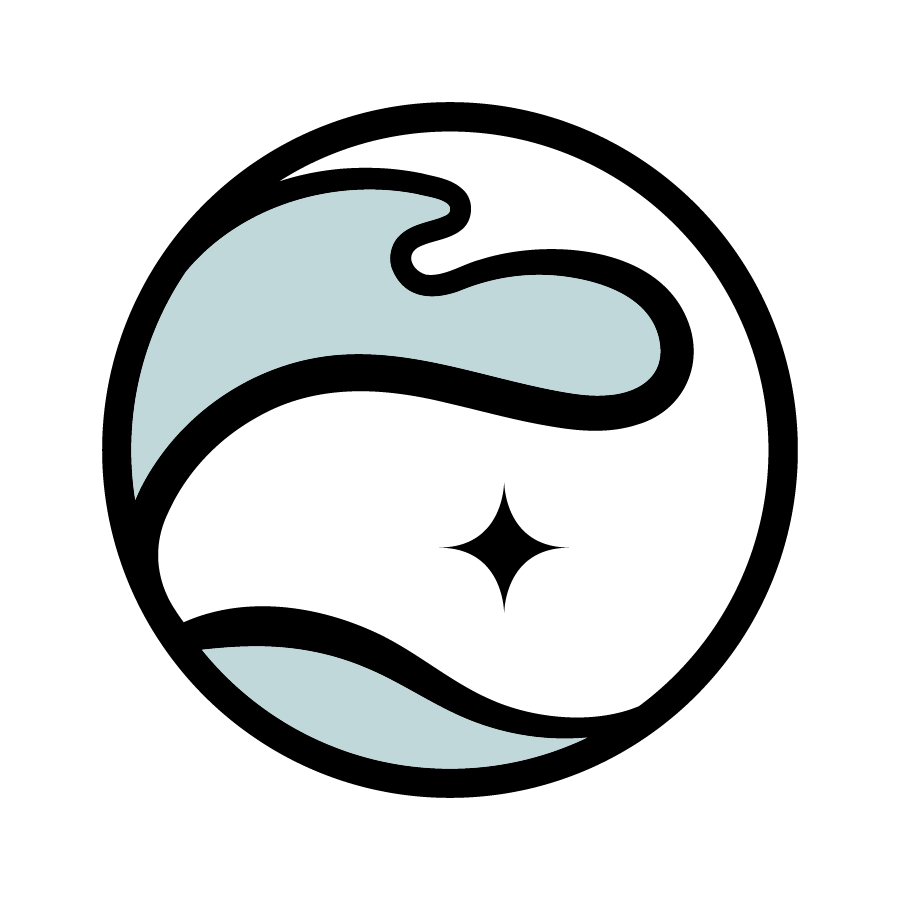 Black background with light blue shapes resembling a stylized eagle or bird in flight.