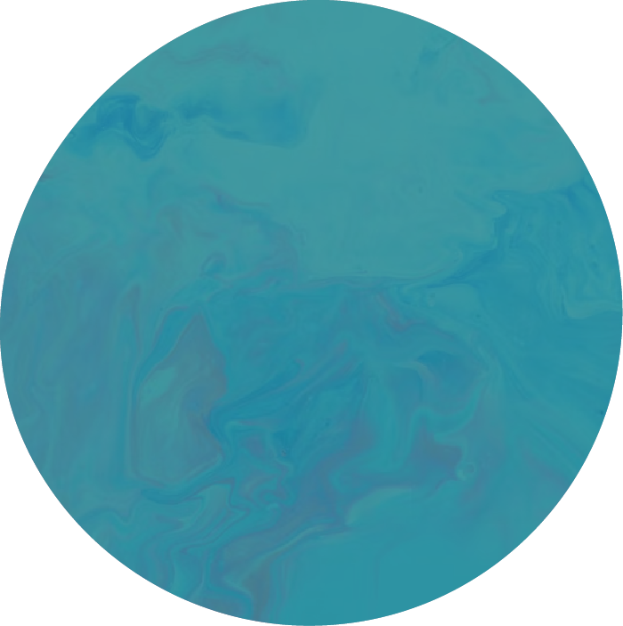 Marbled blue and teal circular design.