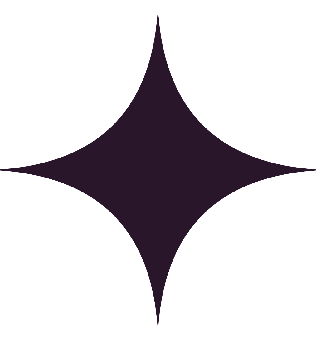 A dark purple star-shaped symbol with four points on a black background.
