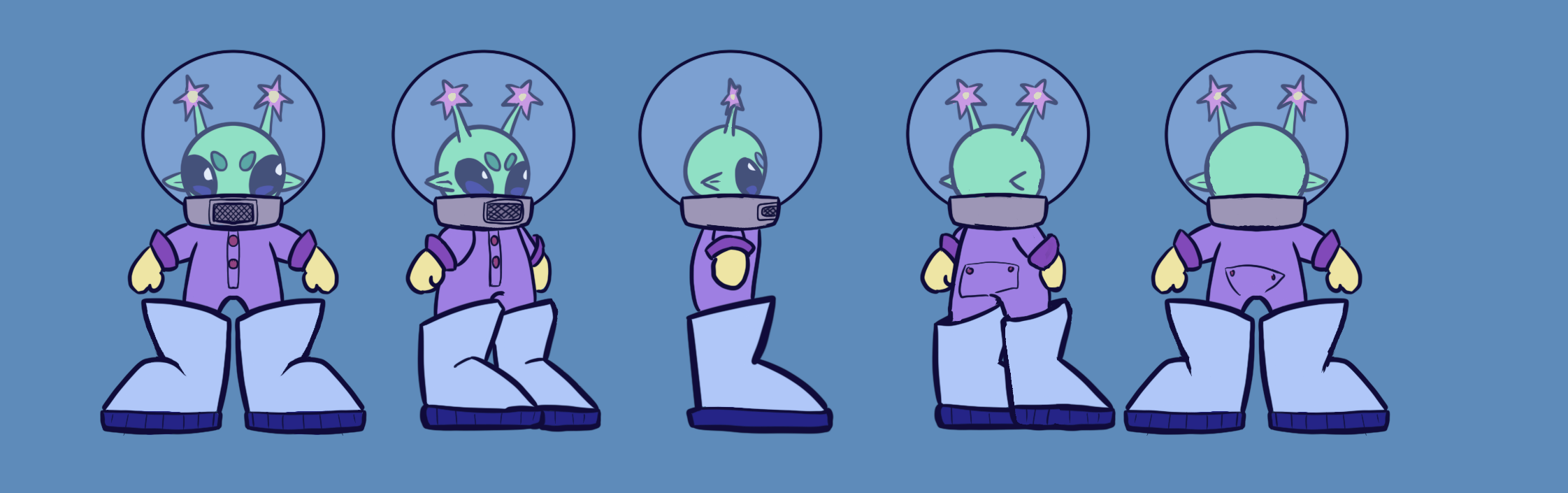 Turnaround image showing all angles of character
