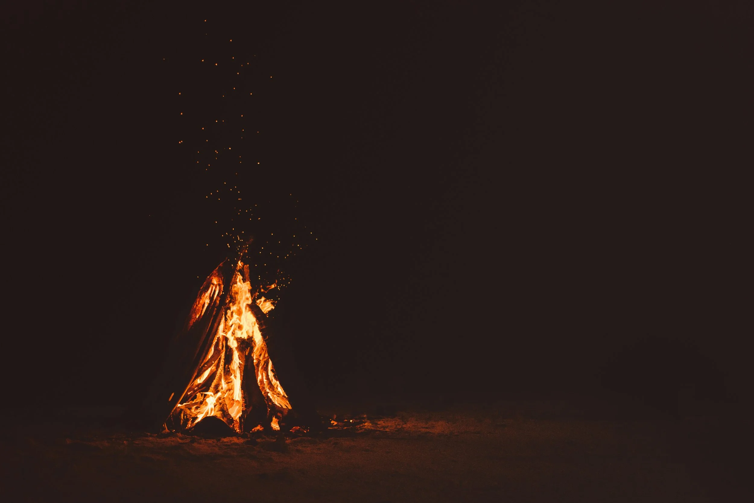 Campfire in the dark