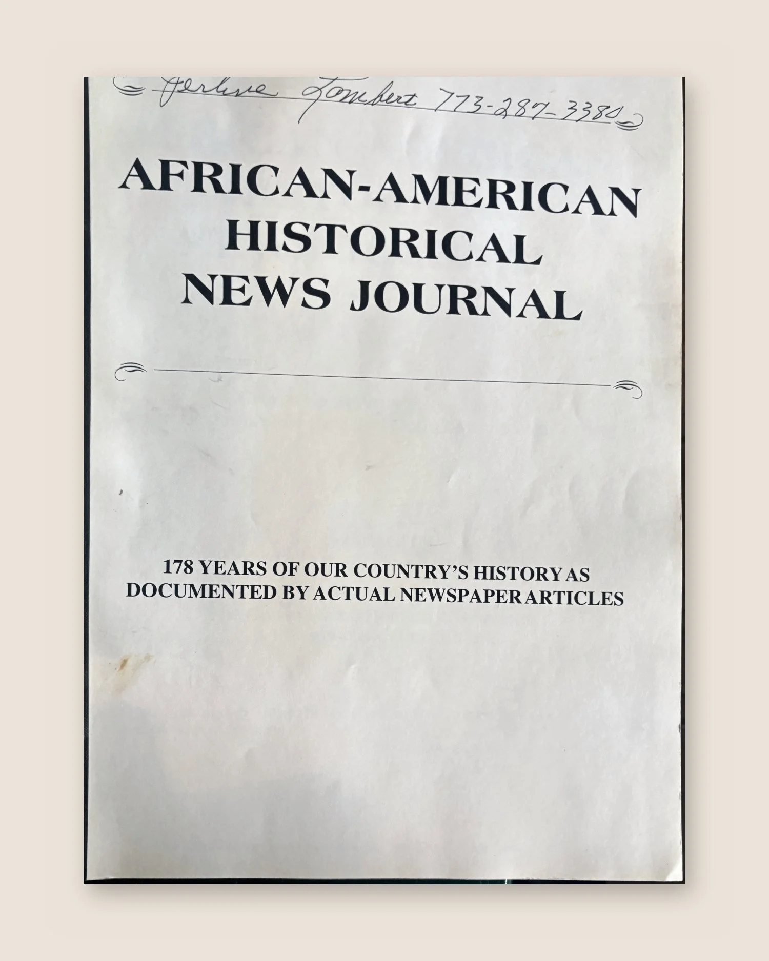 African-American Historical News Journal