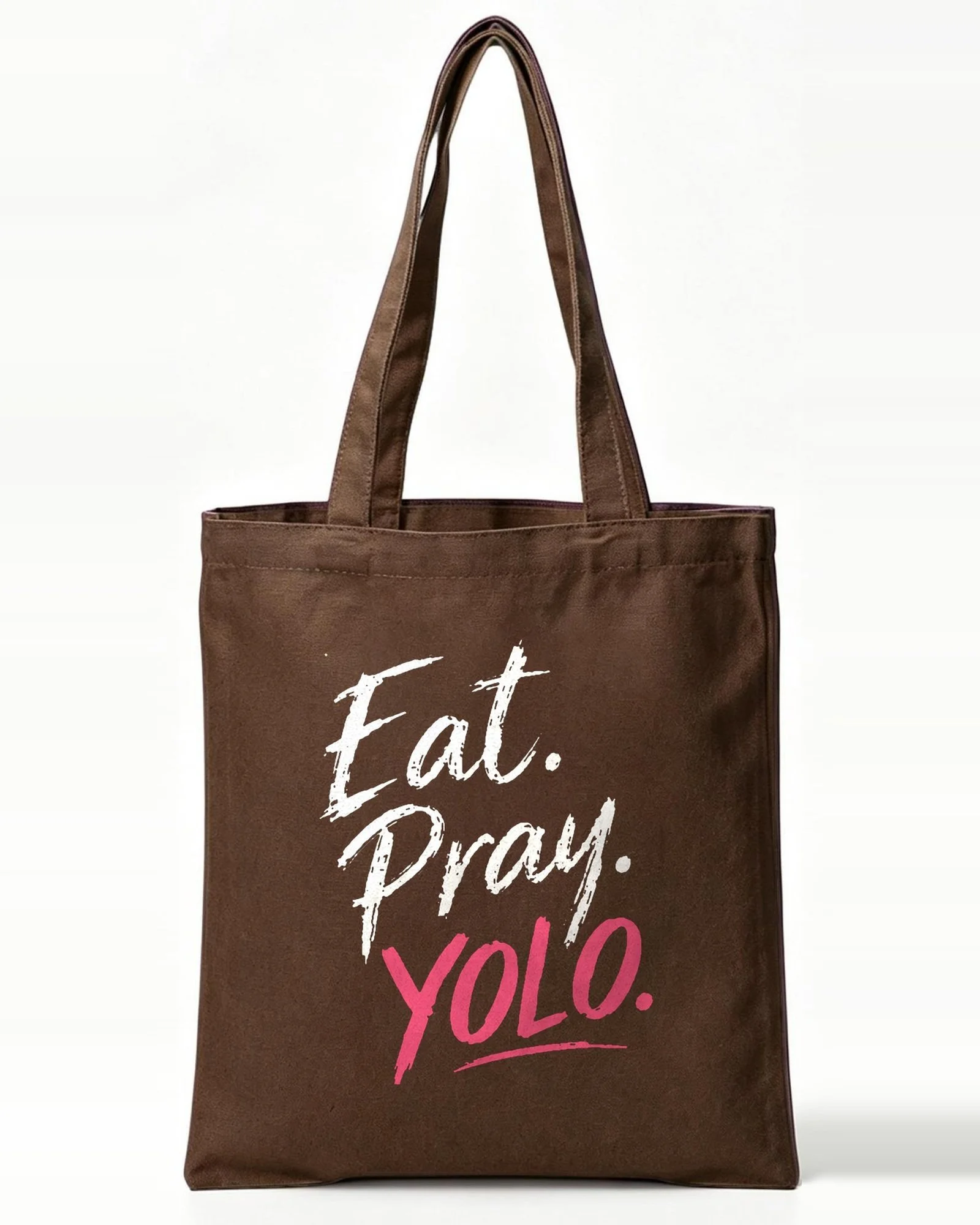 Eat. Pray. YOLO. Tote Bag (Brown)