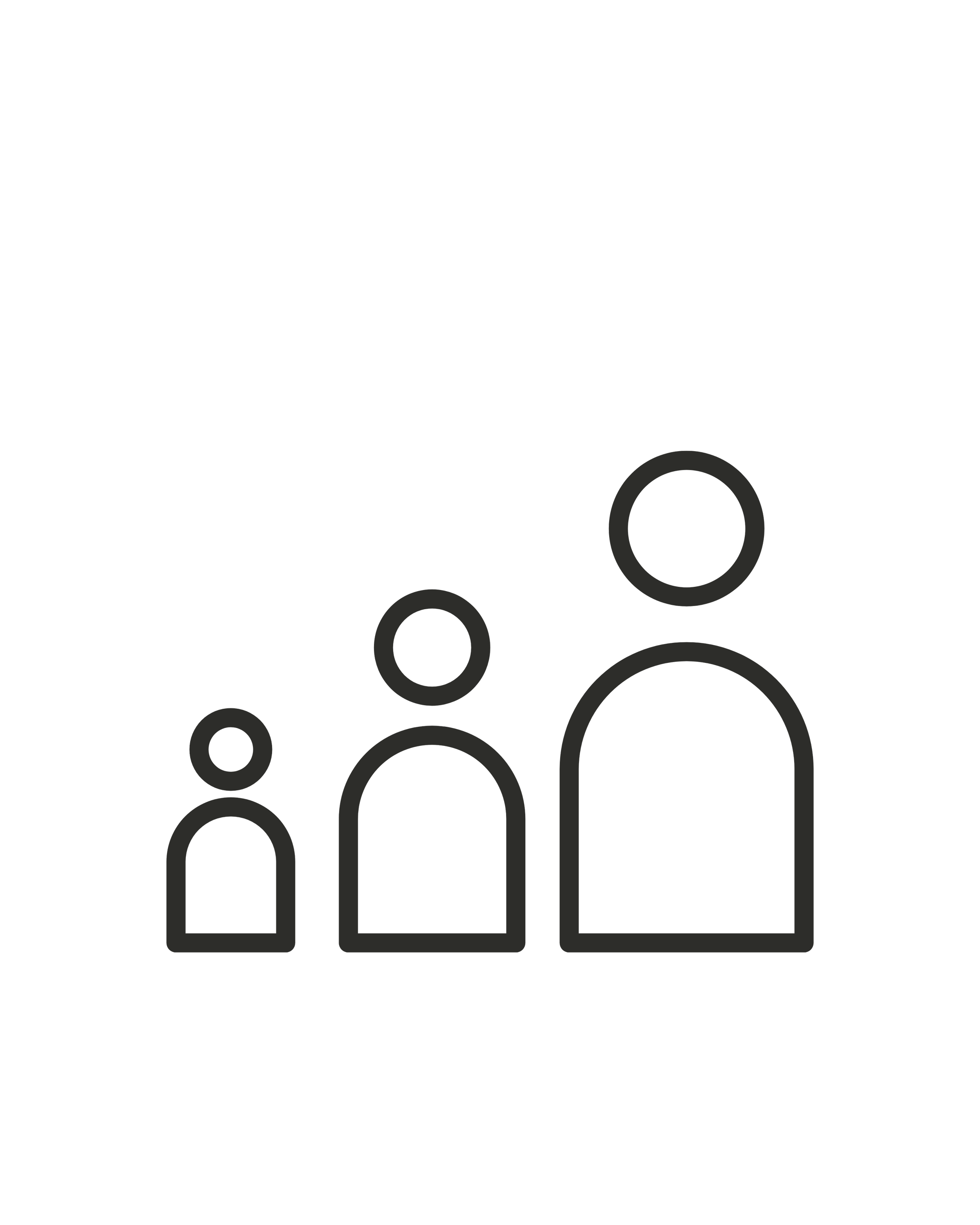 A black background with outlined abstract human figures in gray and circles in gray at the bottom right corner.