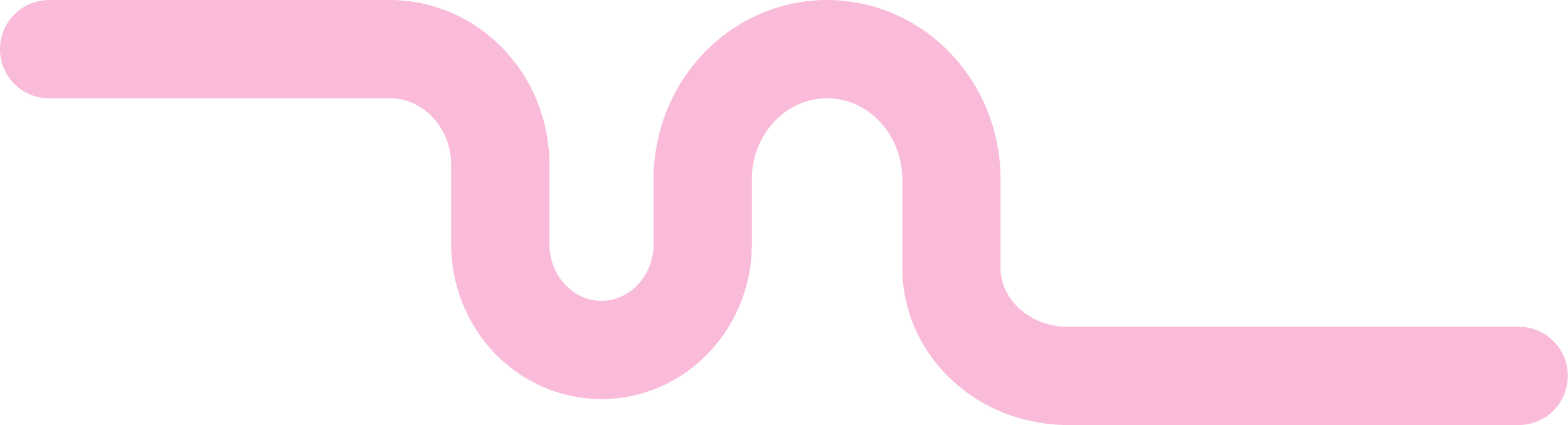 Decorative pink and black abstract design with rounded shapes.