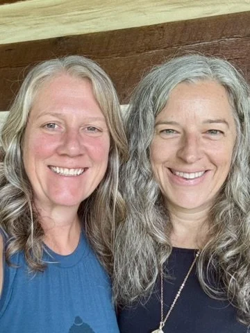 Michelle Koster and Andrea Lencse collaborating on sound and acupuncture experiences in Waynesville, NC.