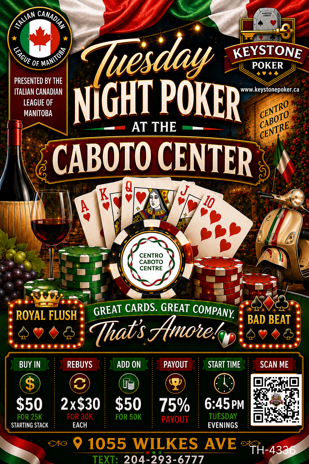Tuesday Night Poker at The Caboto Center