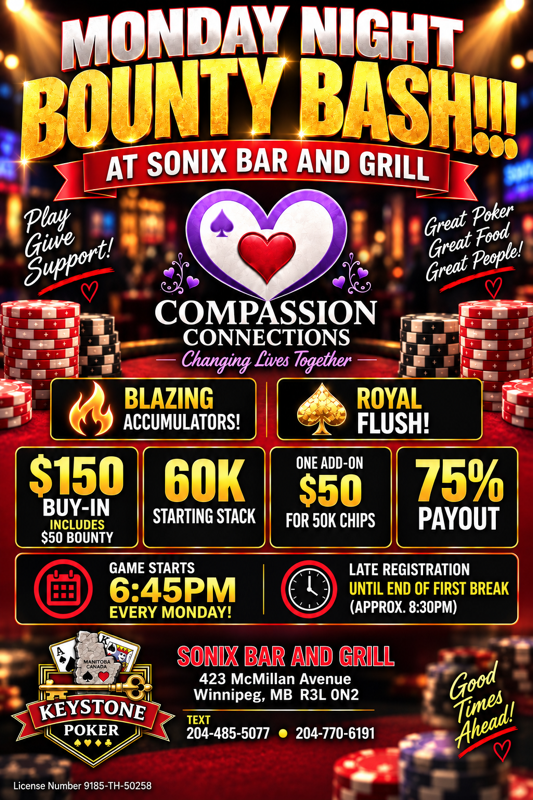 MONDAY NIGHT POKER AT  SONIX BAR AND GRILL