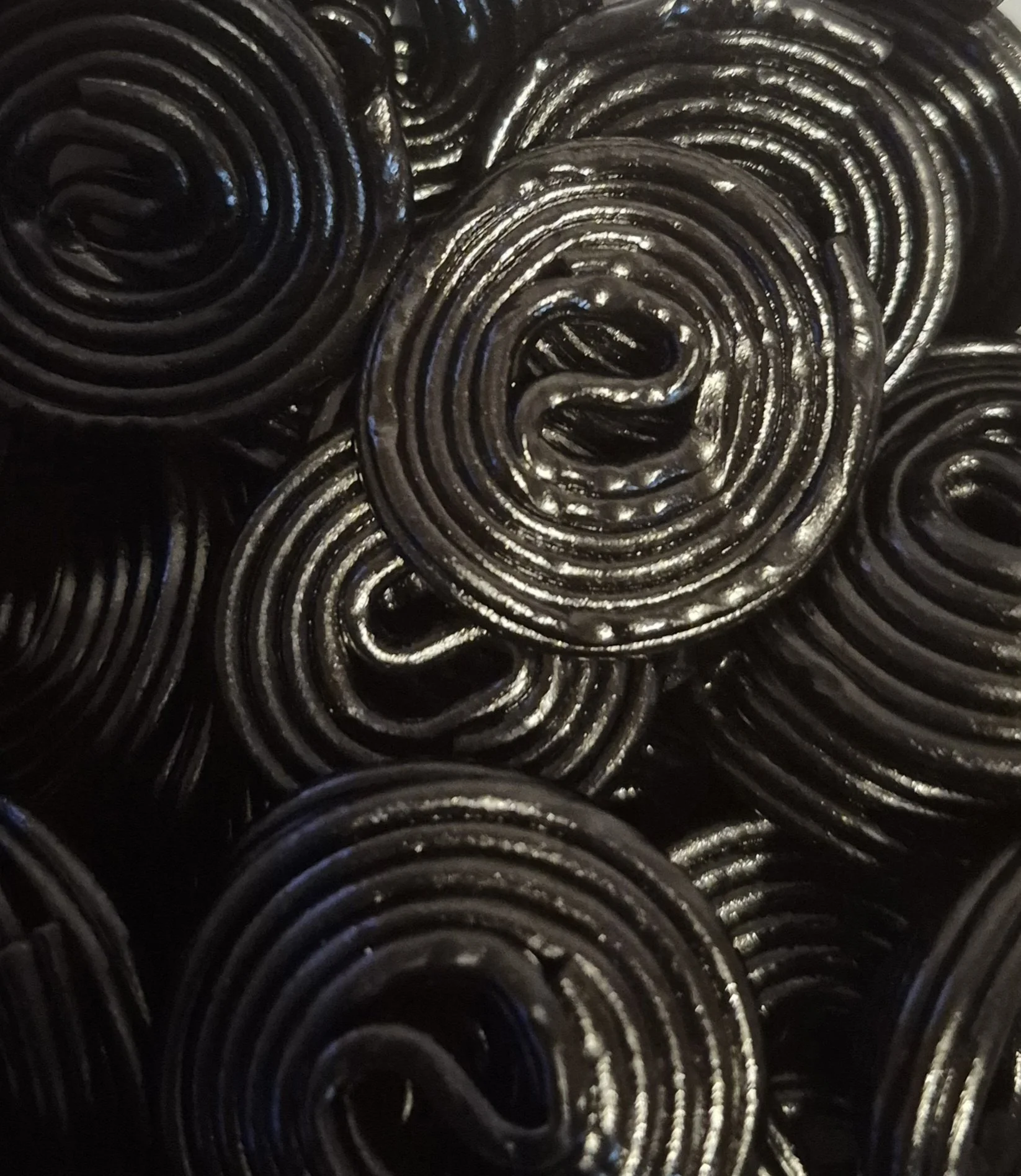 Black liquorice wheels