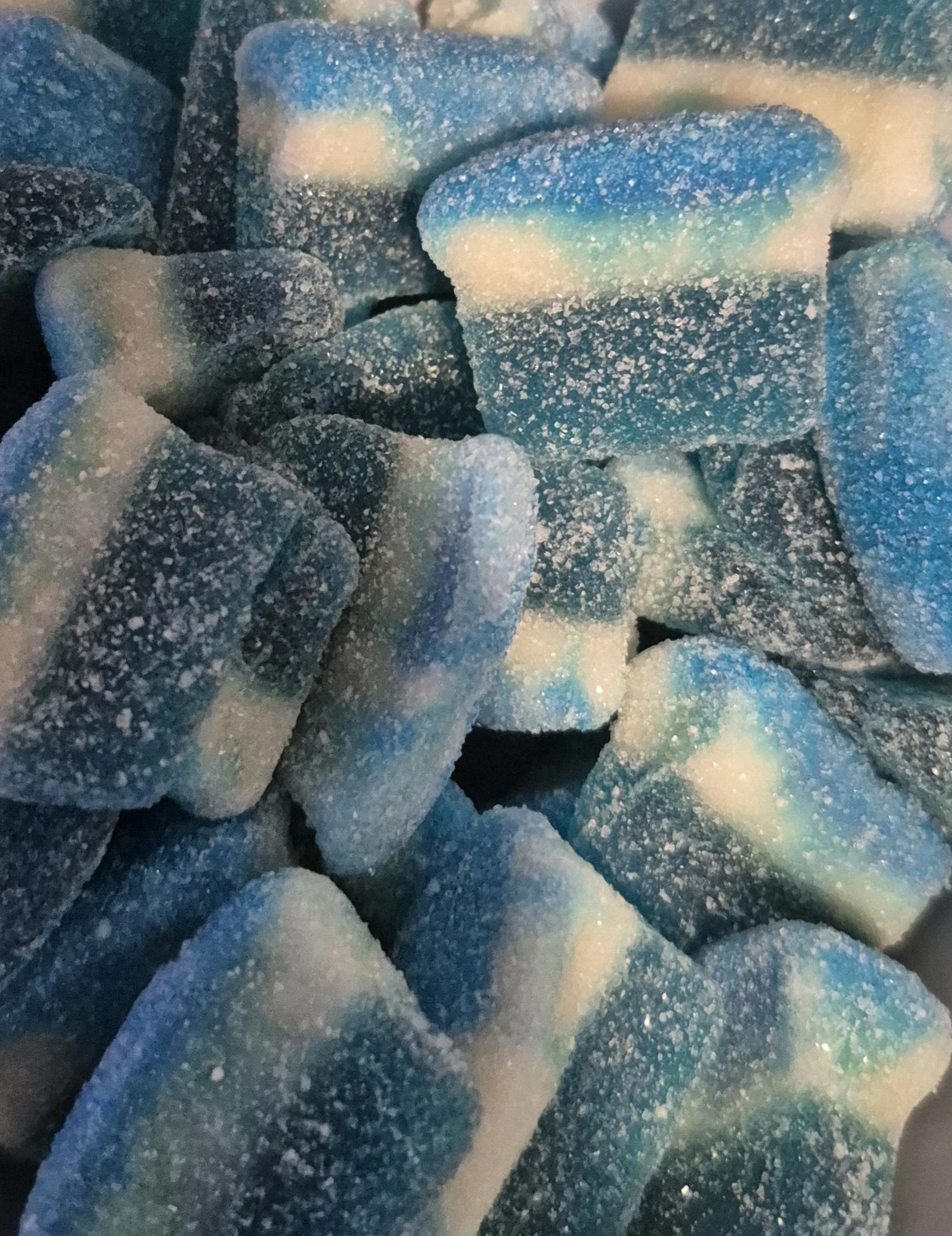 Blue raspberry slices