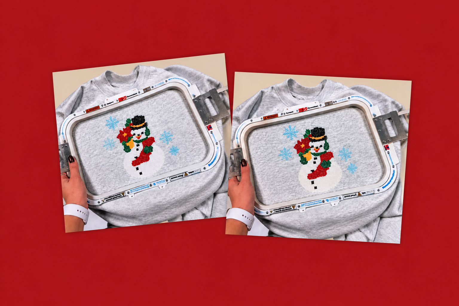 Cross-Stitch Snowman Sweatshirt