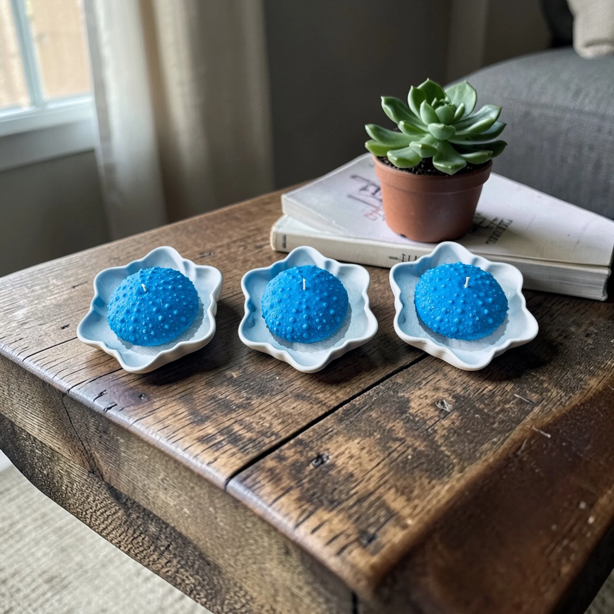 Sea Urchin votive candle