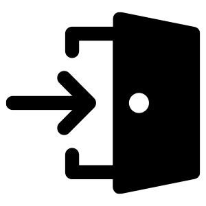 Icon of a door with an arrow pointing to the right indicating an exit or door open.