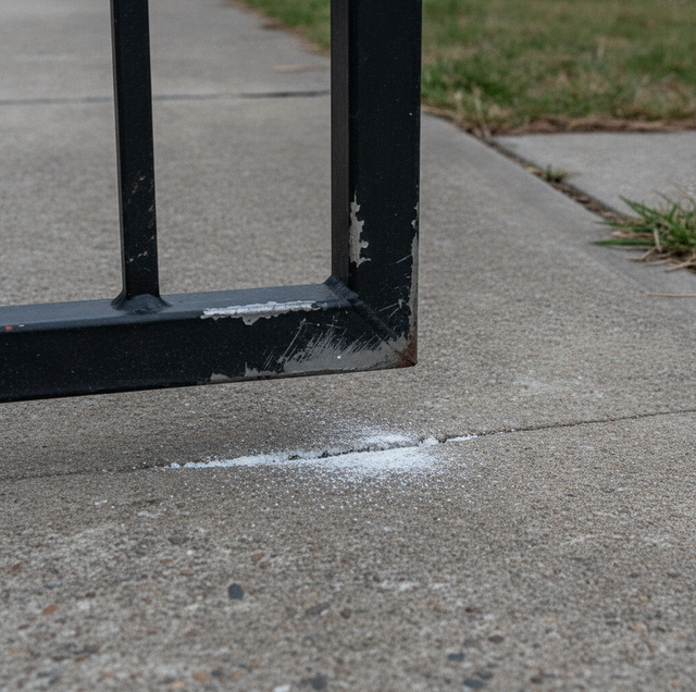 heavy iron gate sagging hinges scraping driveway