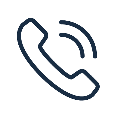 Icon of a telephone receiver with sound waves indicating a call.