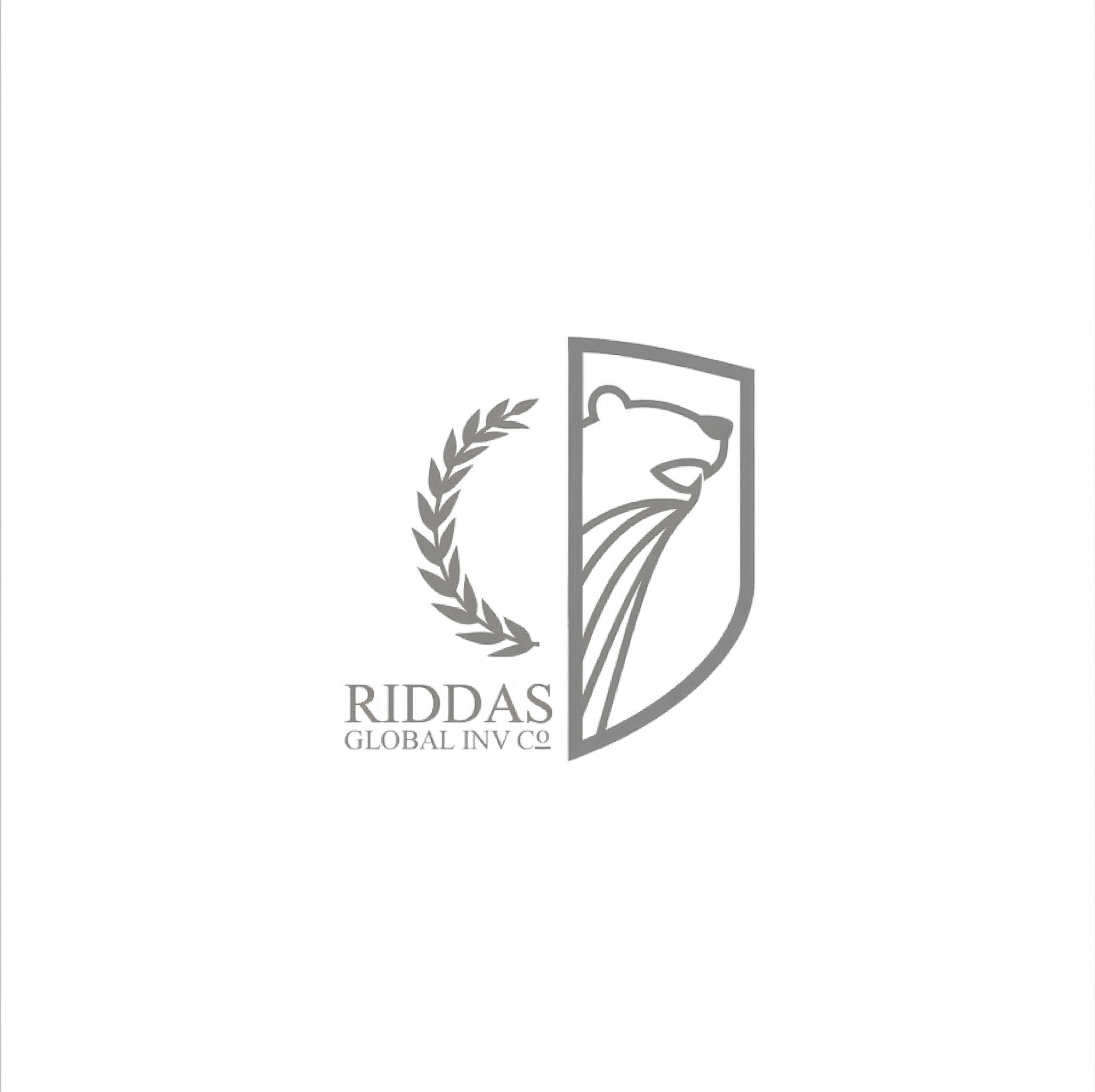 Logo featuring a stylized bear's head on a shield with a laurel branch to the left and the text "RIDDAS GLOBAL INV CO" underneath.
