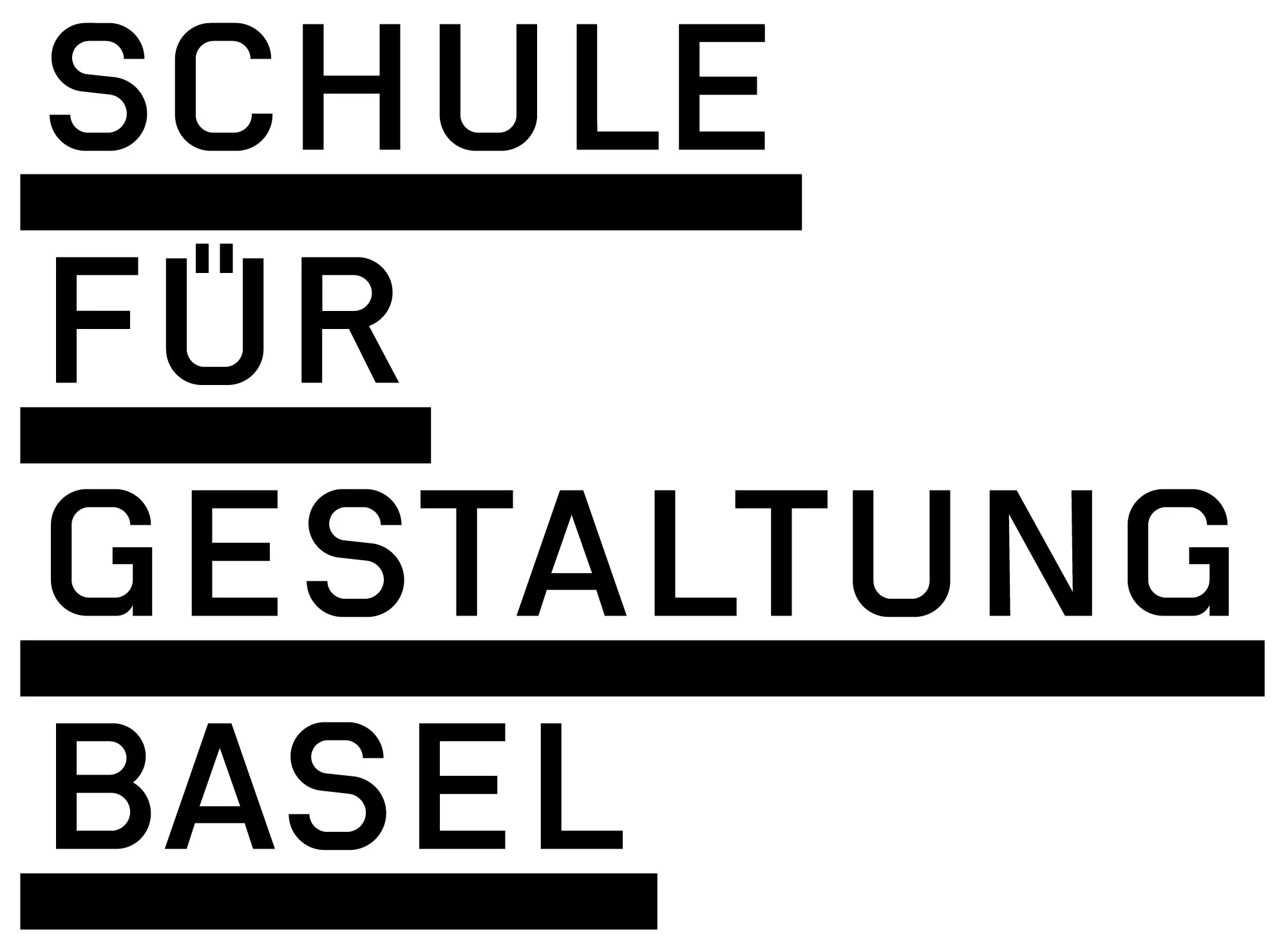 Schriftzug mit schwarzen, horizontalen Linien zwischen den Worten auf weißem Hintergrund.
