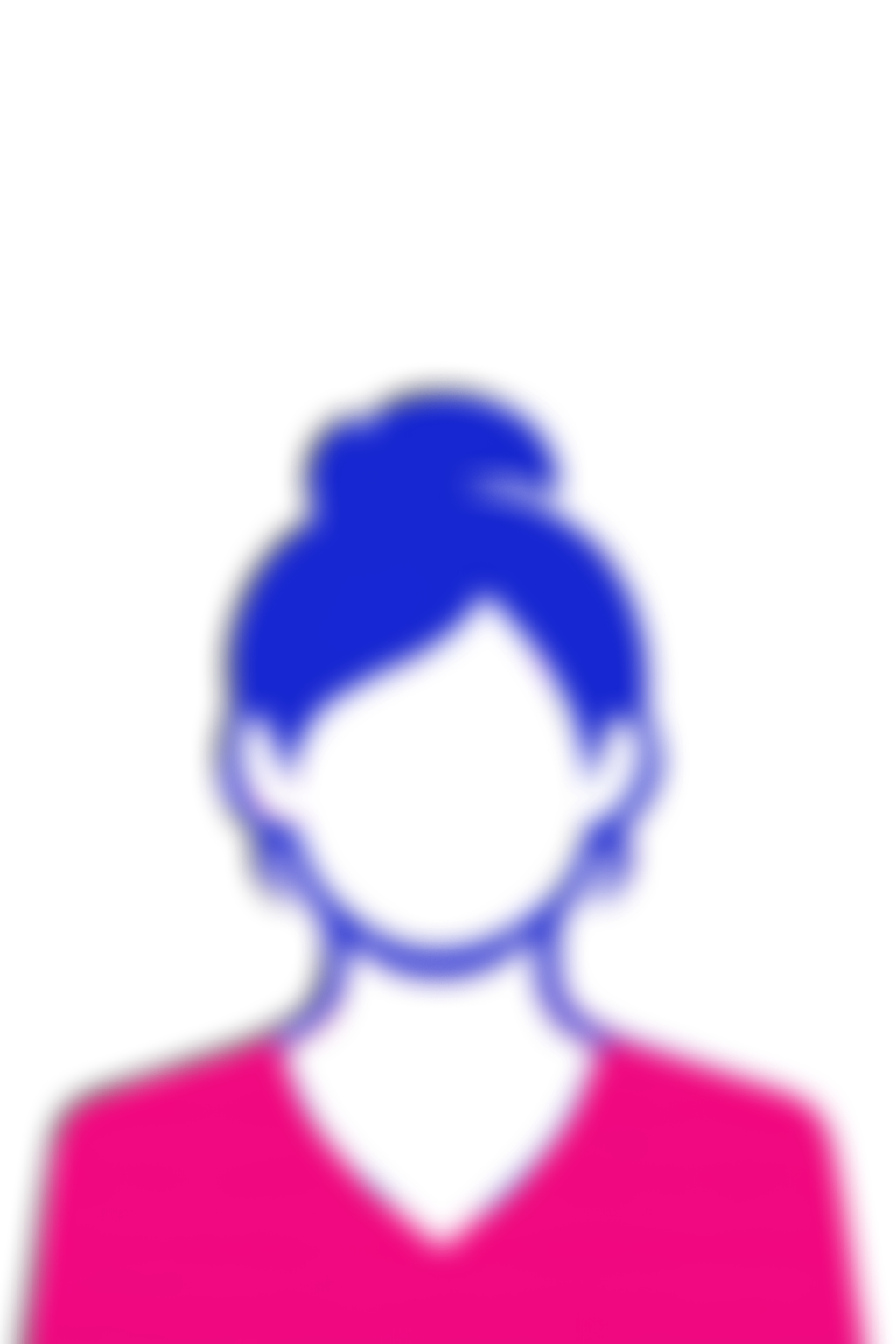 Abstrakte, farbige Silhouette einer Person mit blauer und pinker Farbgebung.