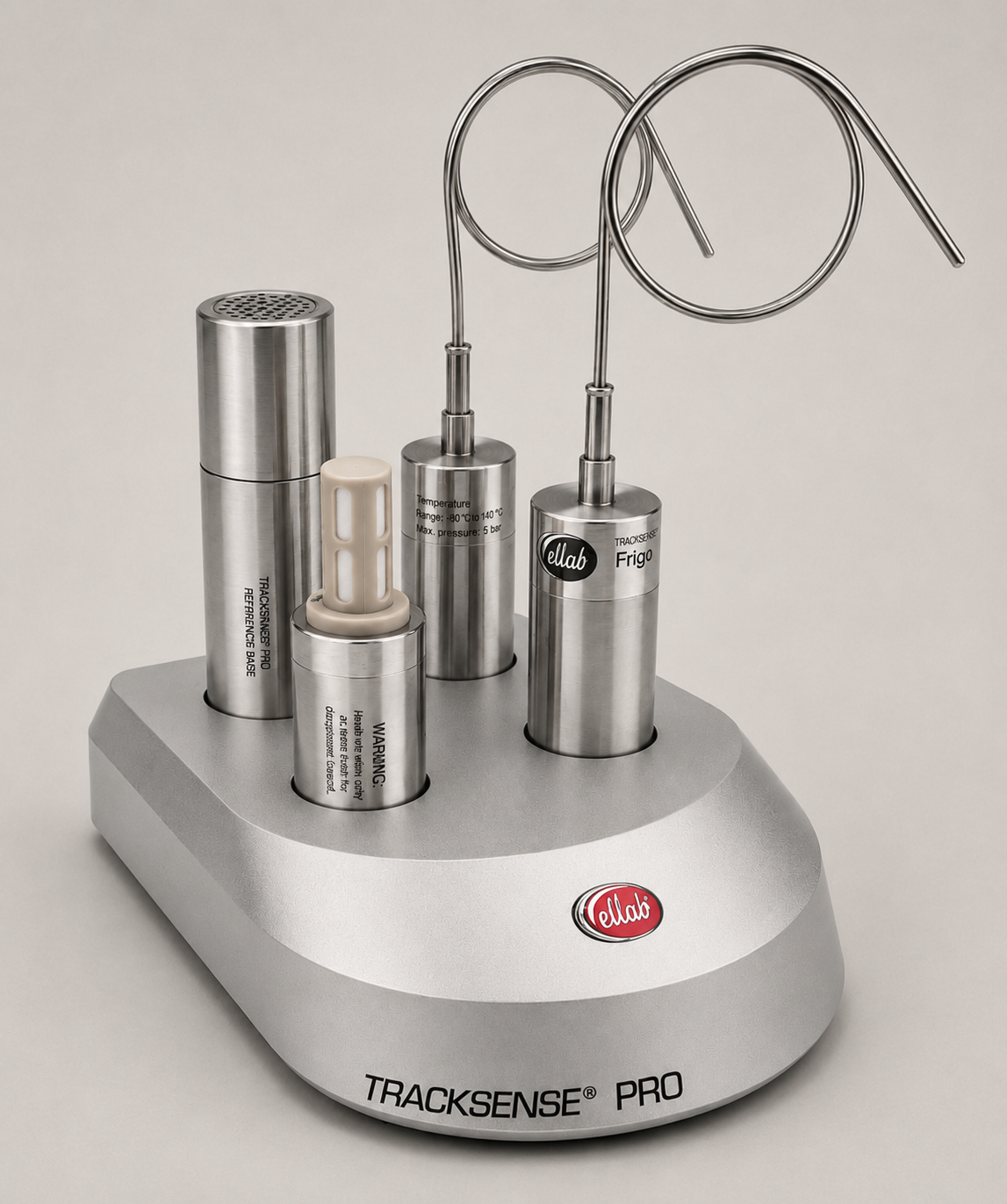 Ellab validation system with stainless steel sensors used for temperature mapping and equipment qualification.