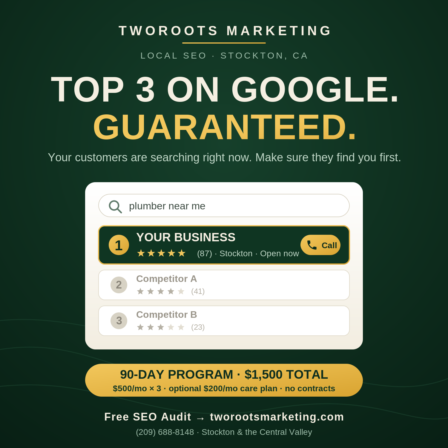 Rank in Google’s Top 3 in Stockton, the Full Pack Local SEO That Makes Your Phone Ring