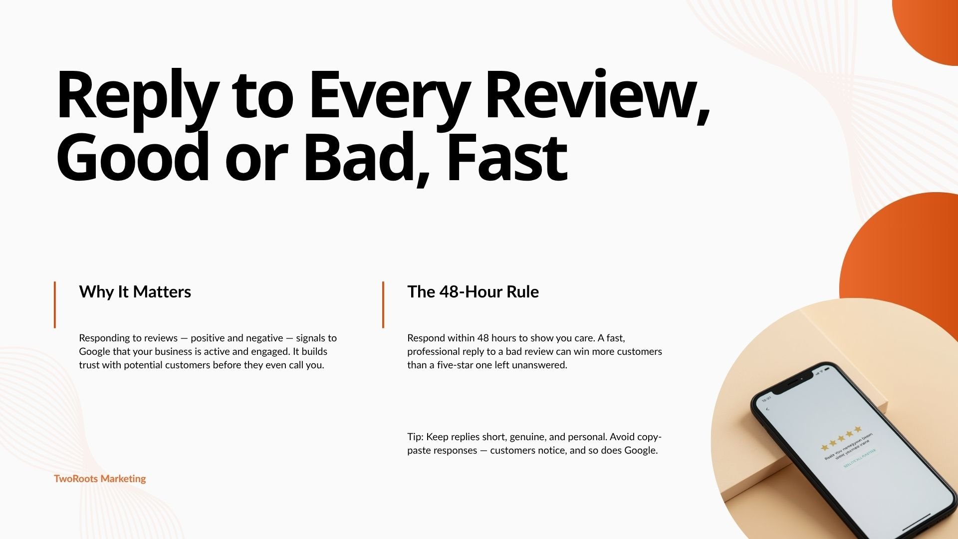 • Five-star Google reviews on a Stockton business profile