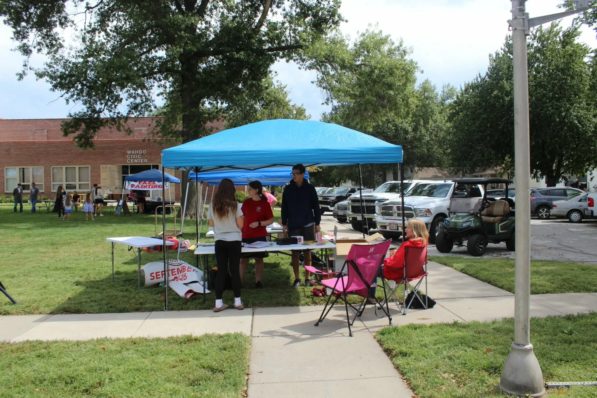 Registration tent set up ran by our Team member Alex Abramo and Boy Scout Jason. 

Shot by our own Wahoo resident, Angiee Dey