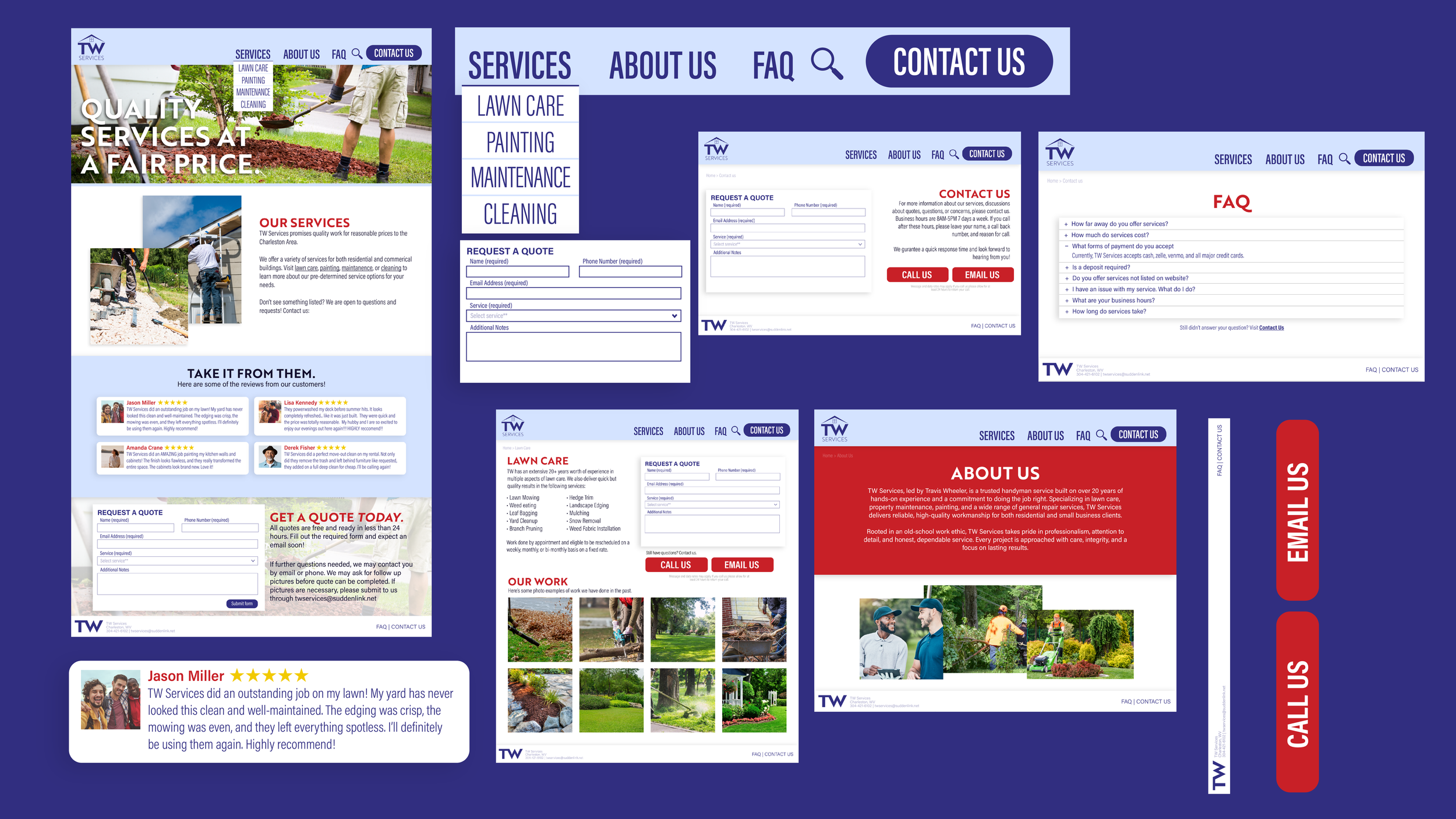 Assorted websites & Asset layout based on sketch