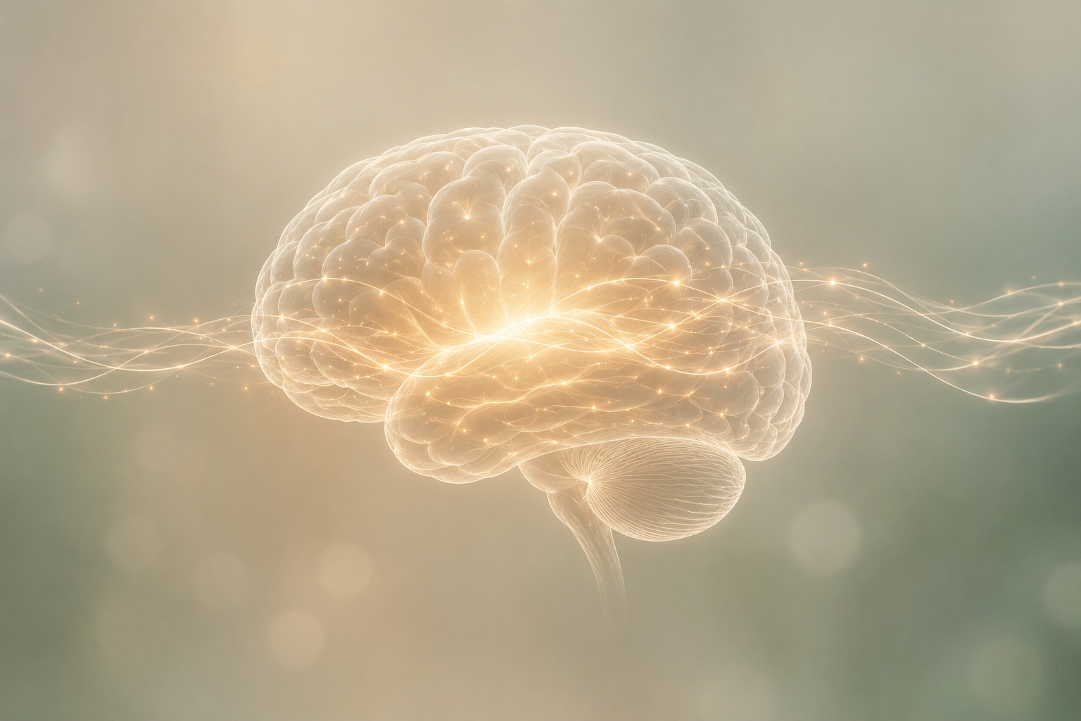 Digital illustration of a human brain with glowing lines extending from it, symbolizing neural activity or electricity.