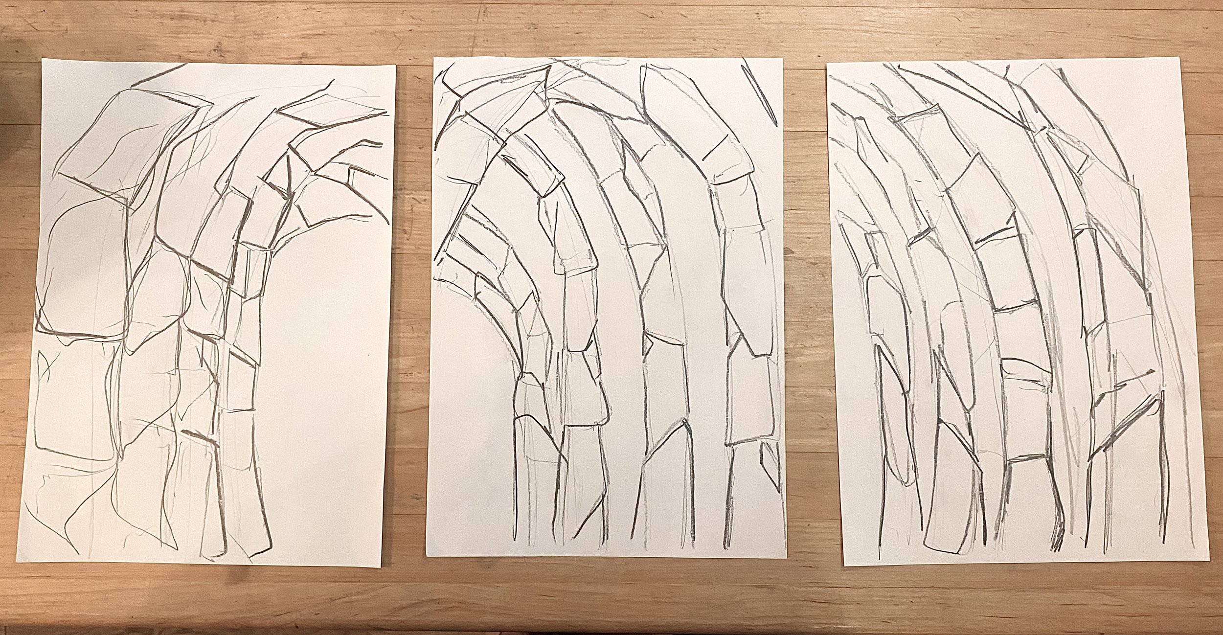 design proposal for abstract stained glass panels