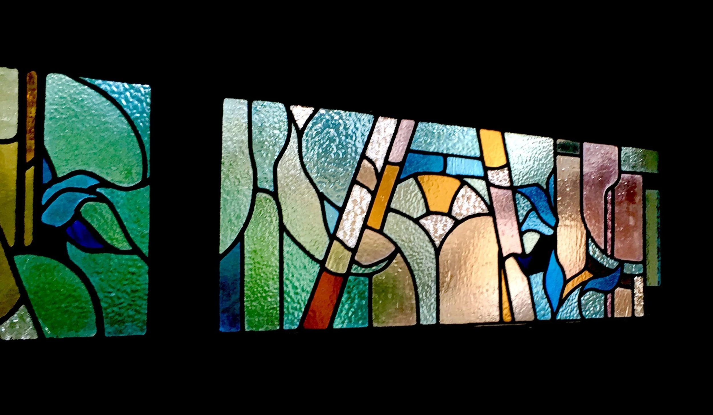 art deco inspired stained glass for garden room by zoe henderson