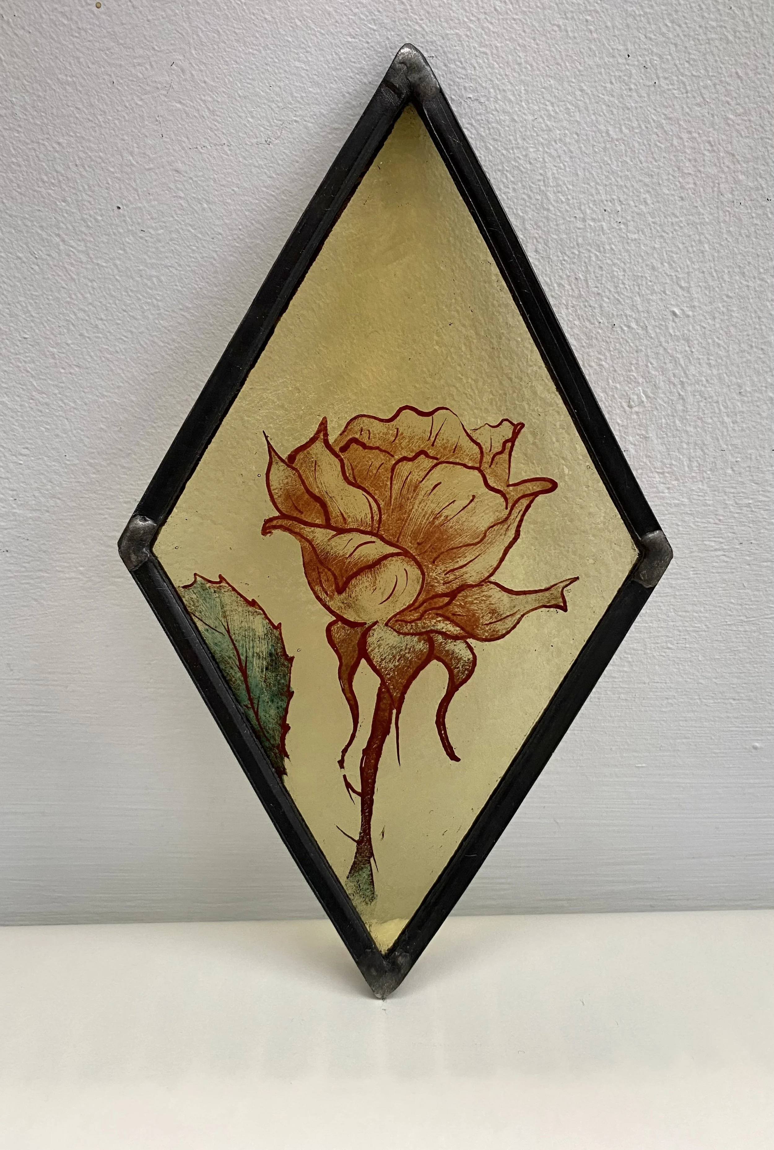 glass painting rose flower