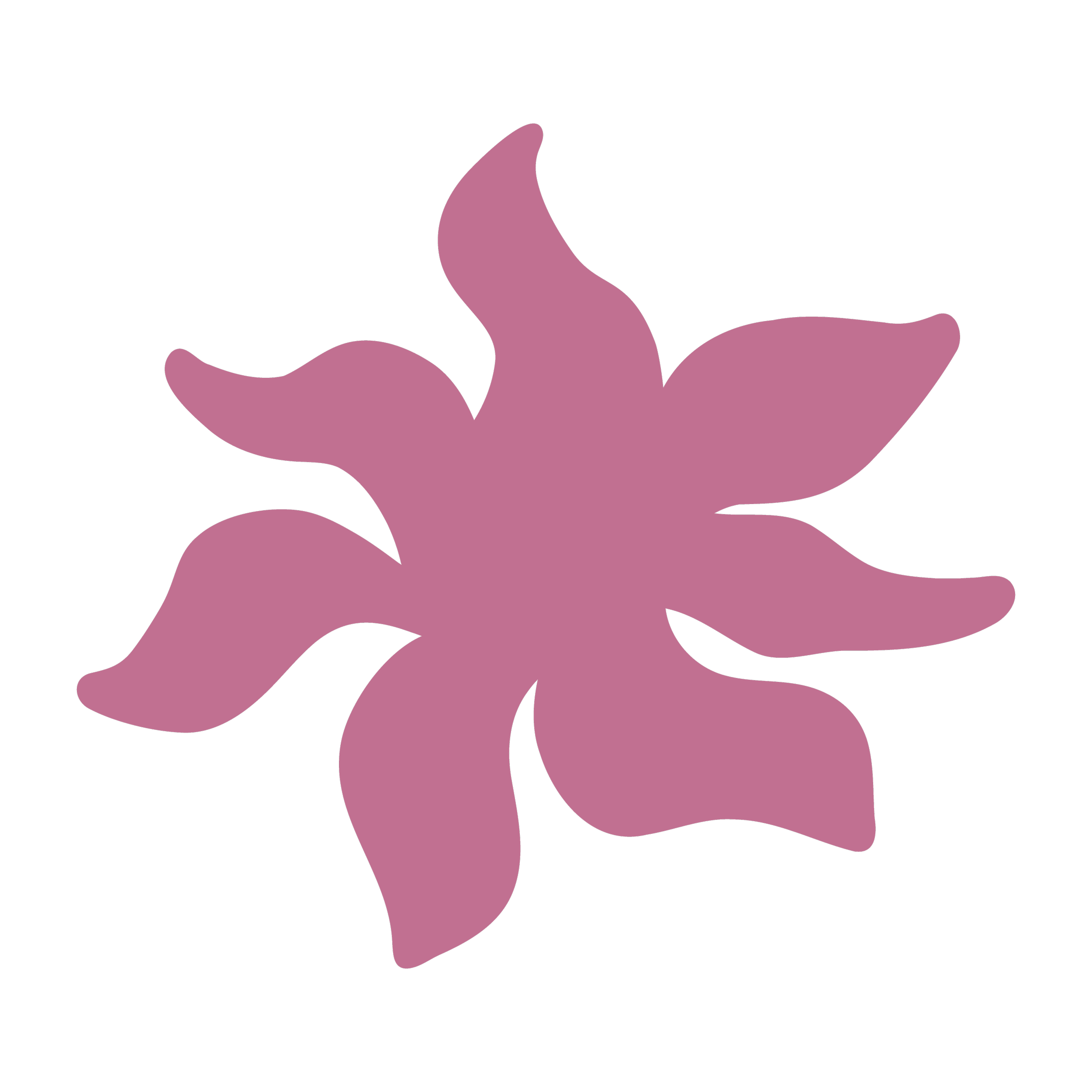 Illustration stylisée d'une main violette ouverte.