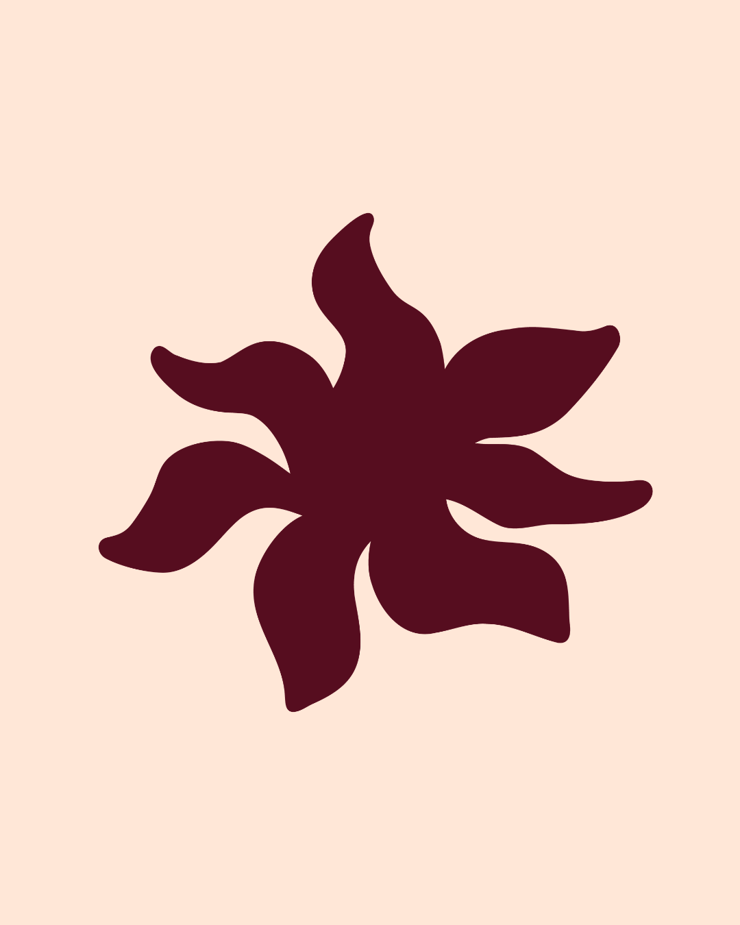 Silhouette d'une fleur sur fond beige