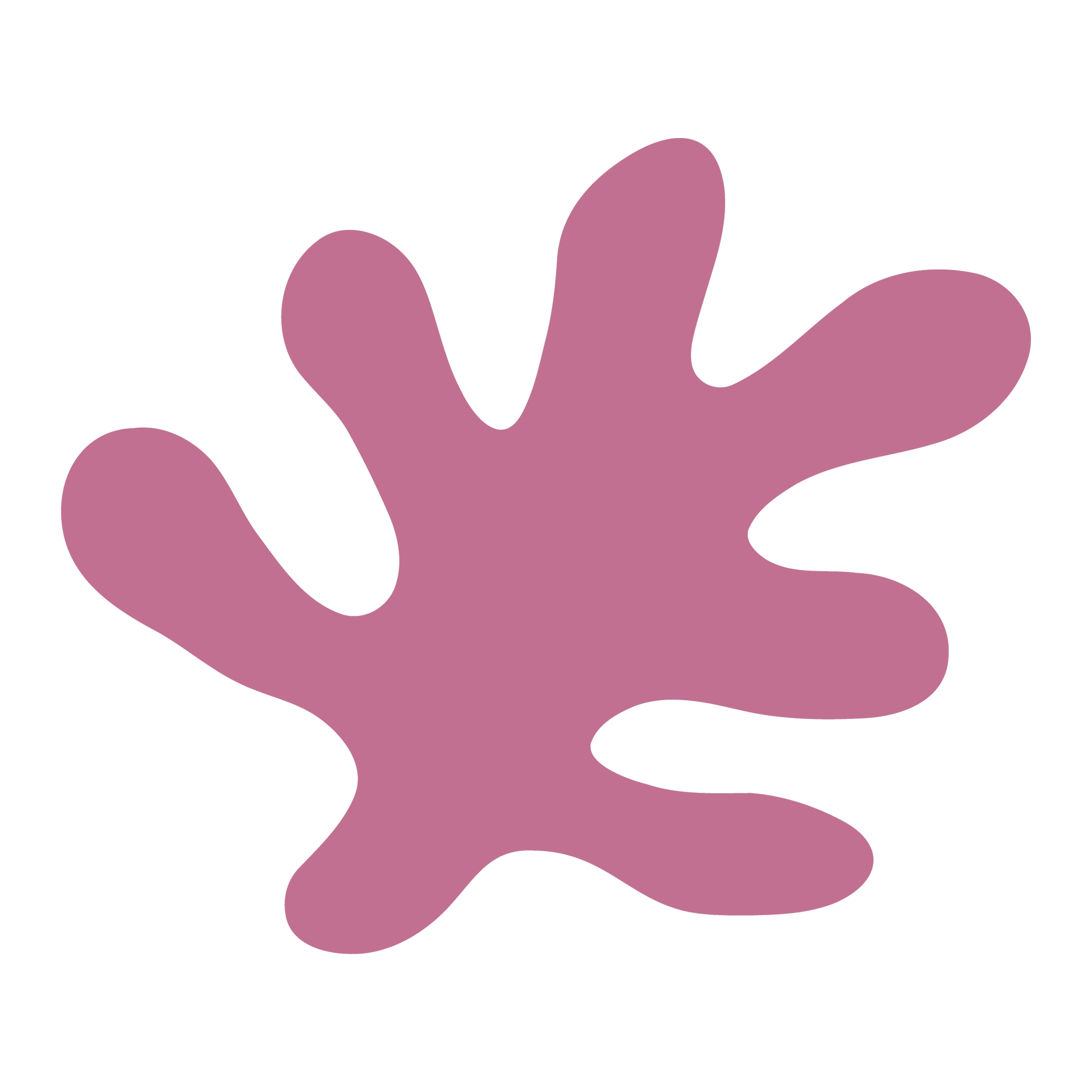 Illustration abstraite avec des formes fluides de couleur pourpre sur fond noir.